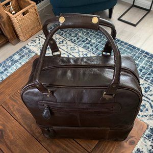 100% Pure Brown Leather Golf/Gym Duffel Bag (NWT)